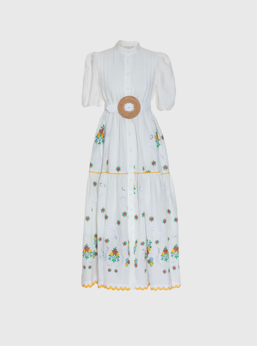 Multicolor Embroidery Tunic Dress