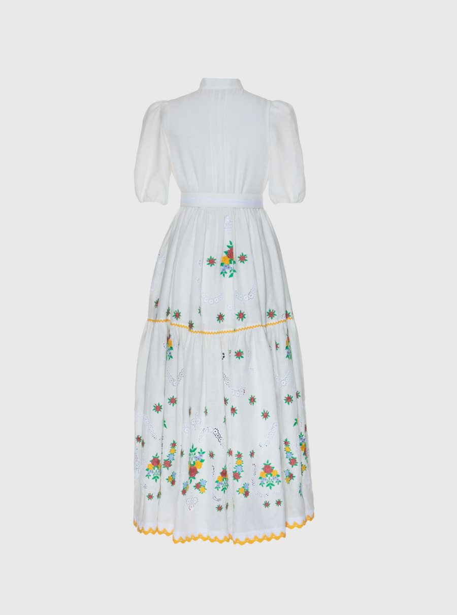 Multicolor Embroidery Tunic Dress